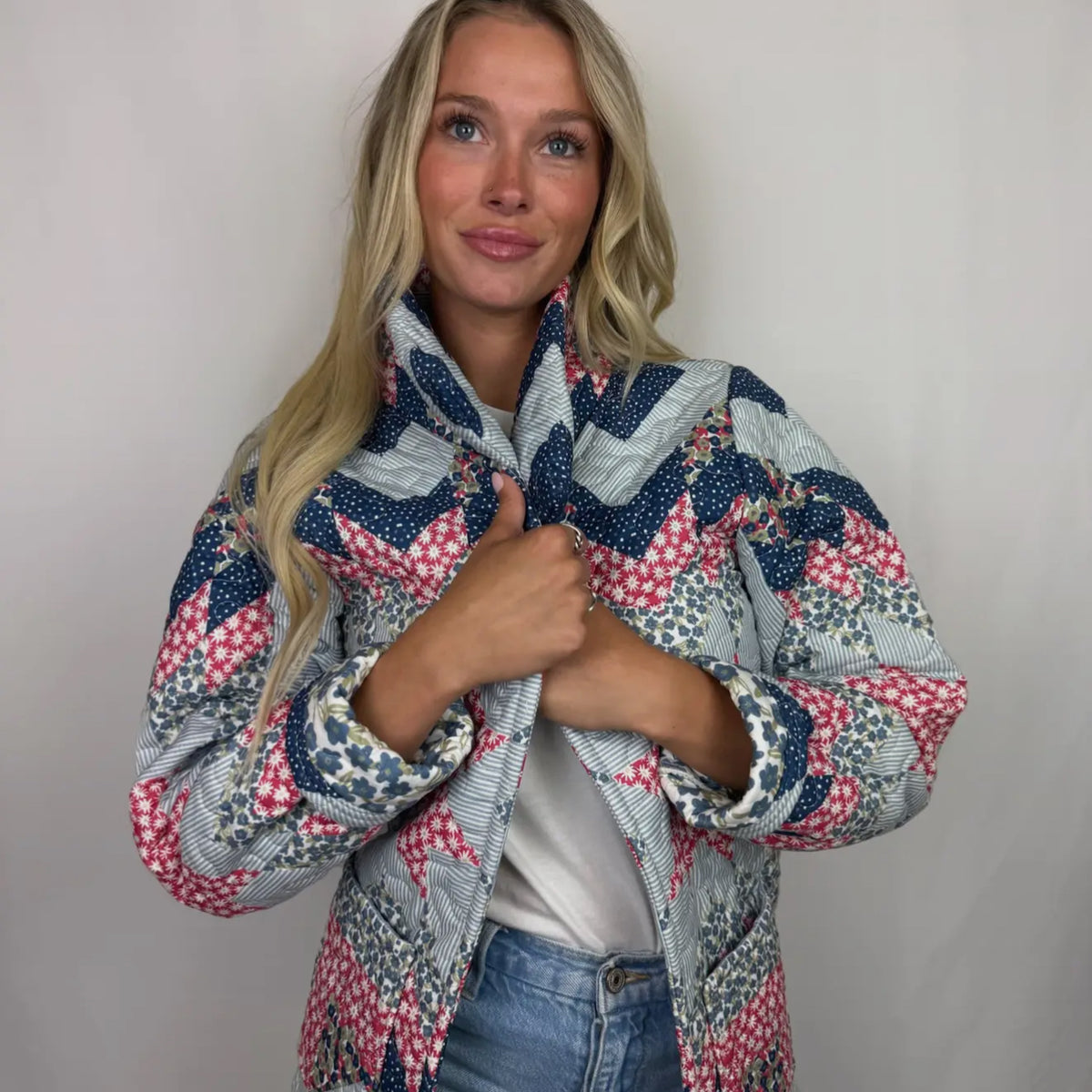 Adeline Patchwork Americana Quilted Jacket – Peanuts and Jellybeans