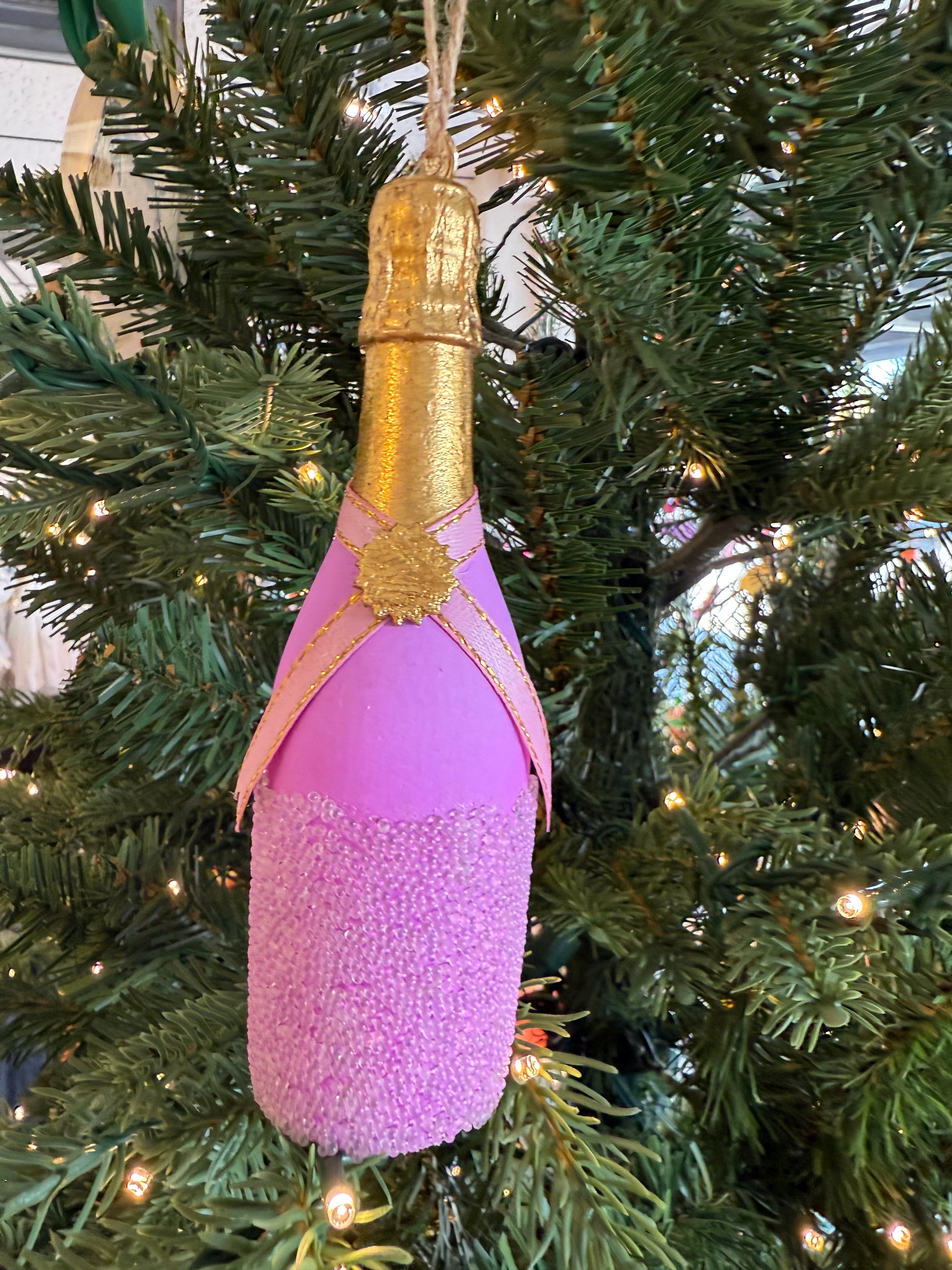 Rainbow Champagne Ornament