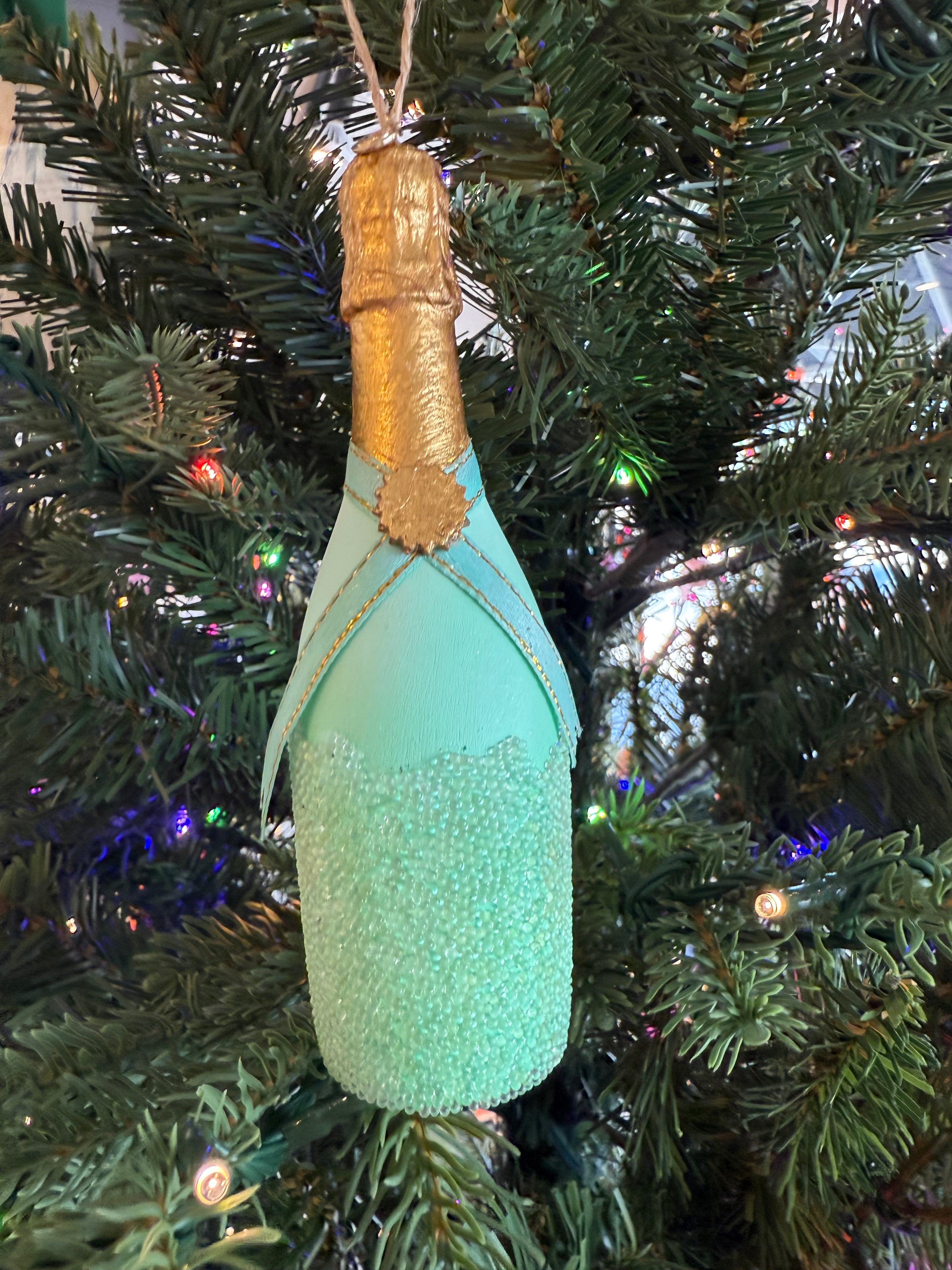 Rainbow Champagne Ornament