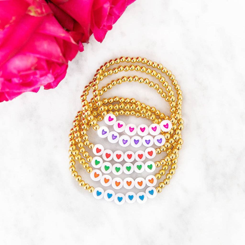 Heart Gold Beaded Bracelet