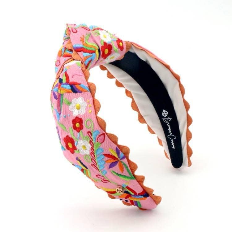 Embroidered Otomi Headband with Ric Rac Trim