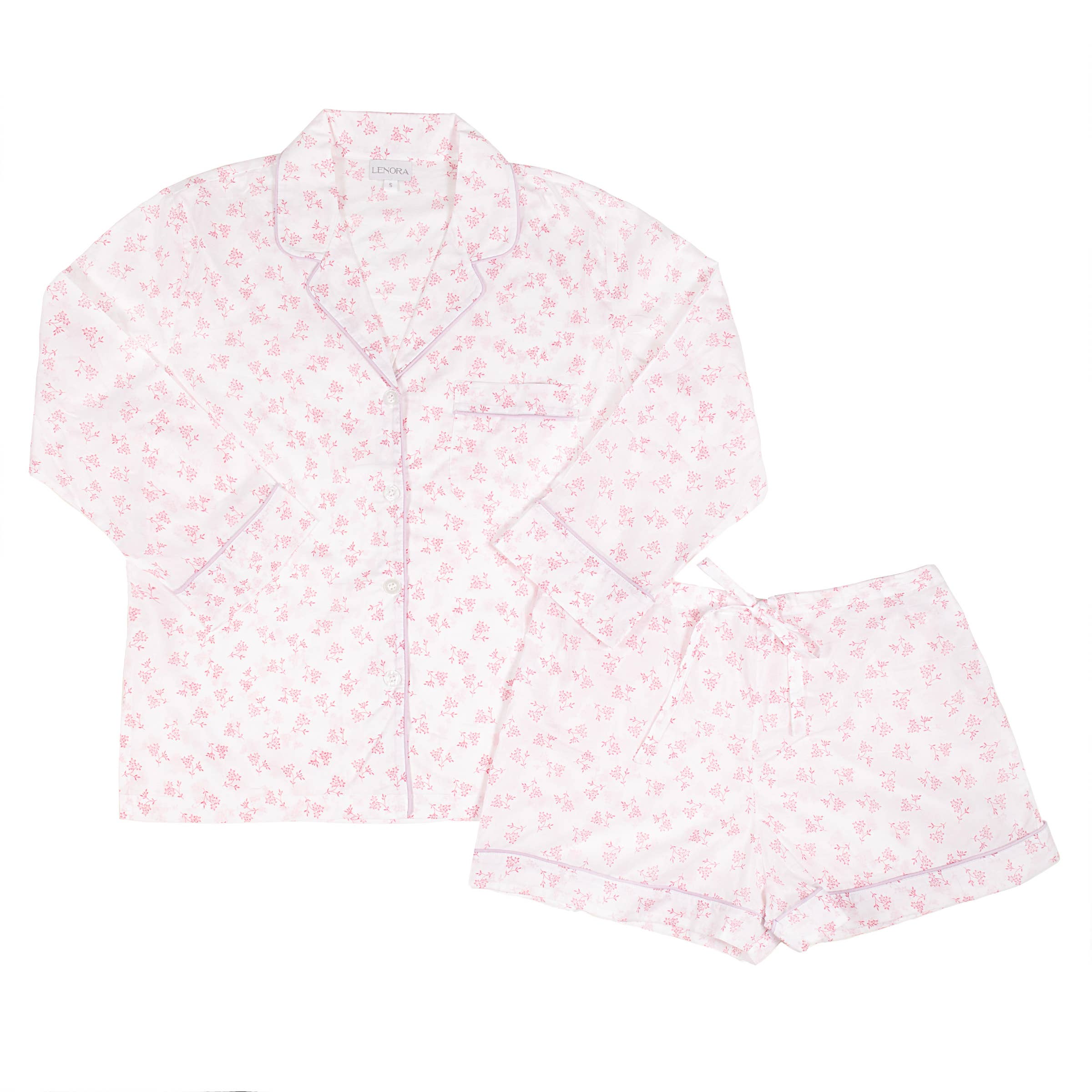 Lenora CLASSIC COTTON shorty pjs IN VIVIAN FLORAL