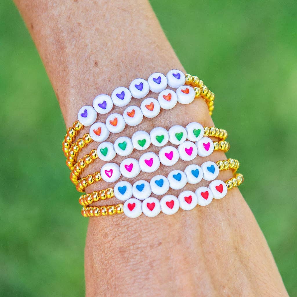 Heart Gold Beaded Bracelet