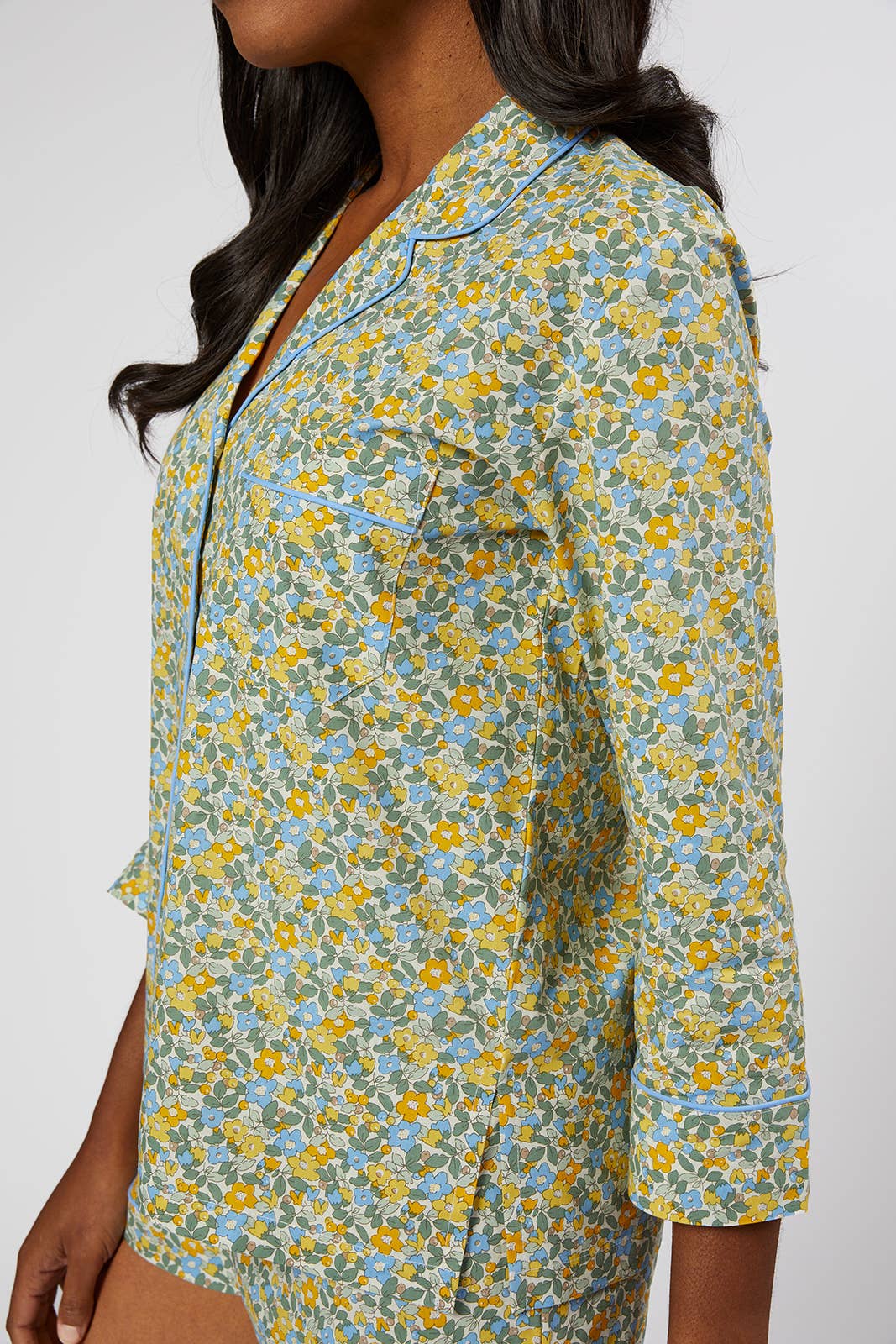 Lenora CLASSIC COTTON shorty pjs IN LEMON LIBERTY