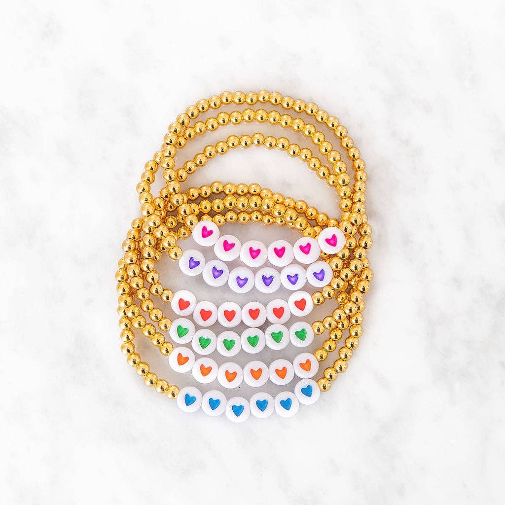 Heart Gold Beaded Bracelet
