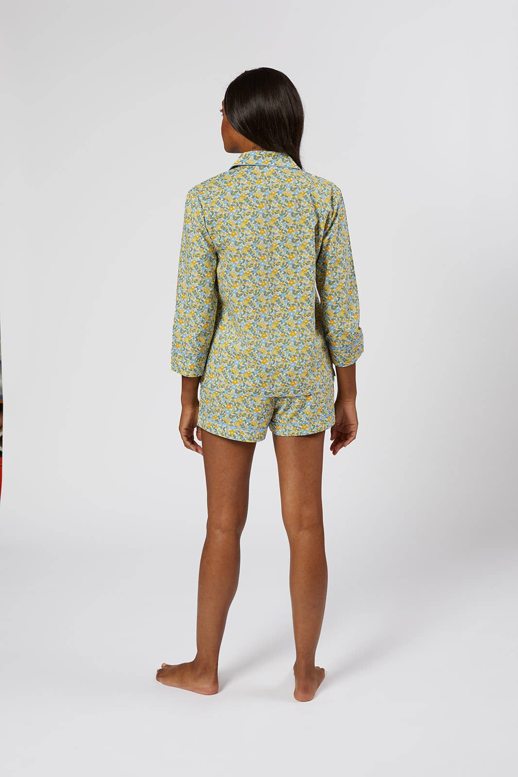 Lenora CLASSIC COTTON shorty pjs IN LEMON LIBERTY